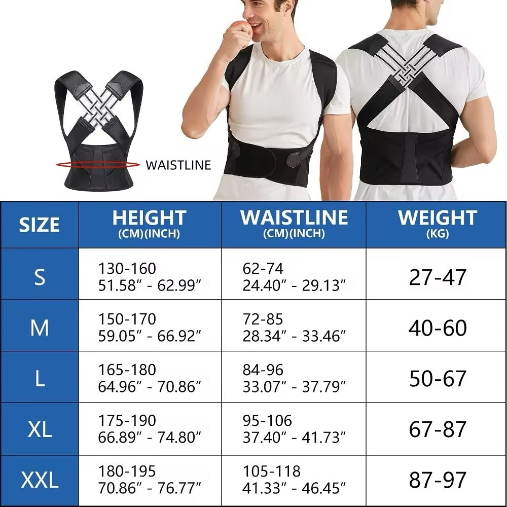 Adjustable Back Brace Posture Corrector – Pain Relief for Men & Women