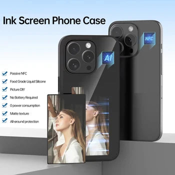 New-Tech NFC Phone Case – DIY E-Ink 4-Color Screen for iPhone 15/14/13 Pro Max