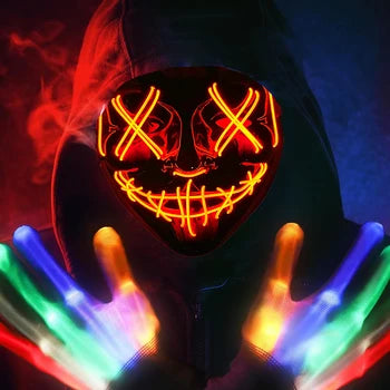 Wireless Neon LED Mask - Halloween & Party Mask