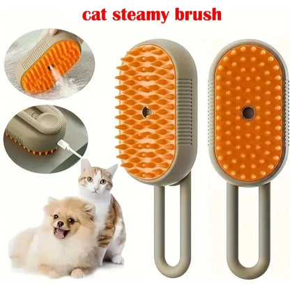 Pet Spray Massage Brush – Steam & Hair Removal Comb