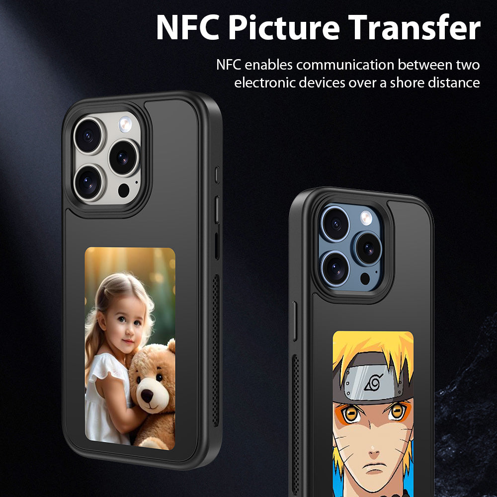 New-Tech NFC Phone Case – DIY E-Ink 4-Color Screen for iPhone 15/14/13 Pro Max