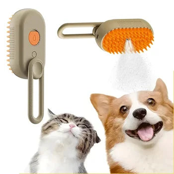 Pet Spray Massage Brush – Steam & Hair Removal Comb